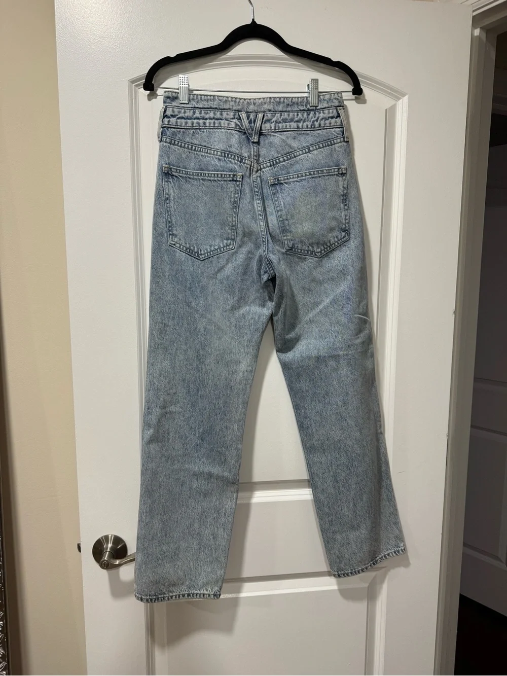 Veronica Beard Light Blue Blake Straight Leg Jeans Pebble Stone - 26